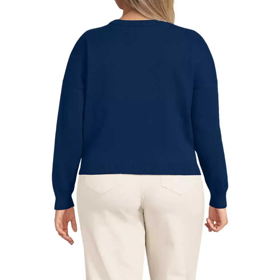 Women's Cotton Wedge Crew Neck Sweater
