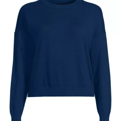 Women's Cotton Wedge Crew Neck Sweater