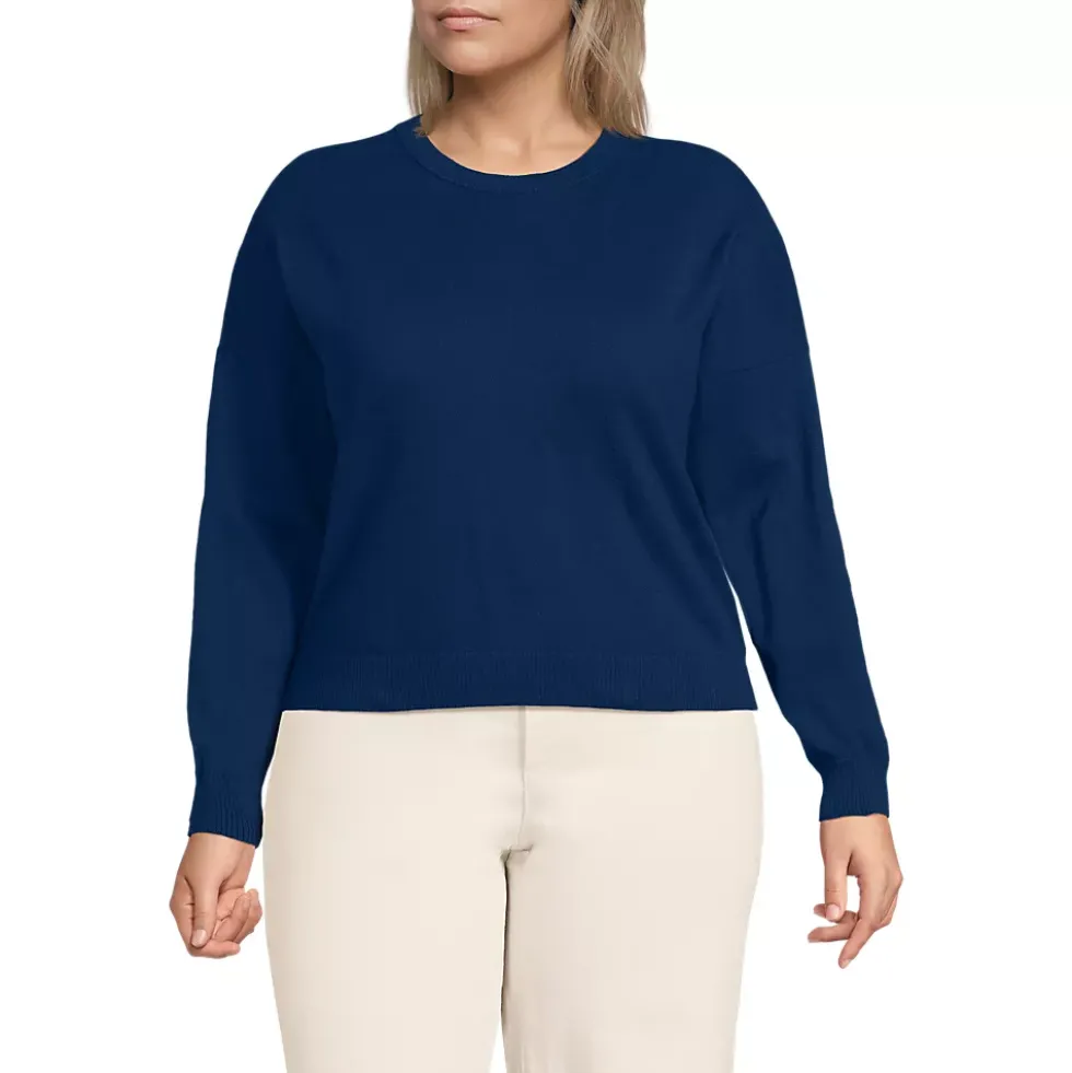 Women's Cotton Wedge Crew Neck Sweater