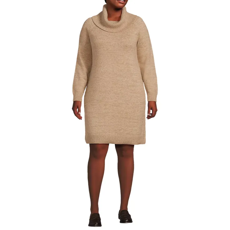 Women's Cozy Lofty Cowl Neck Sweater Dress