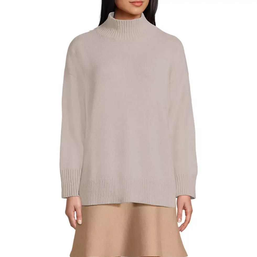 Women's Cozy Lofty Split Hem Turtleneck Sweater