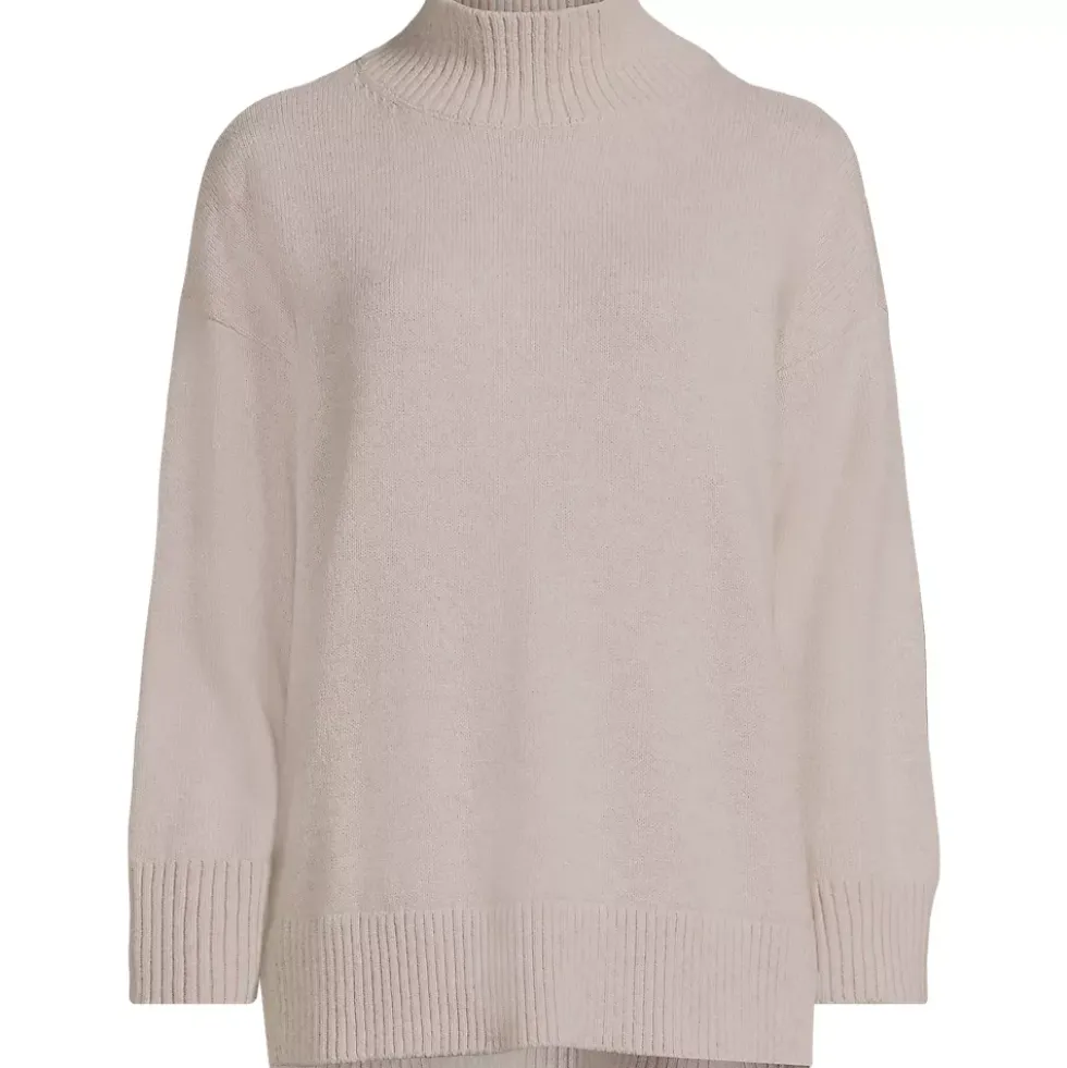Women's Cozy Lofty Split Hem Turtleneck Sweater