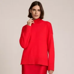 Women's Cozy Lofty Split Hem Turtleneck Sweater