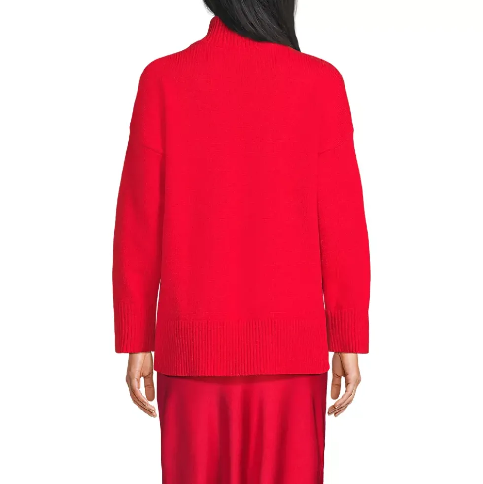 Women's Cozy Lofty Split Hem Turtleneck Sweater