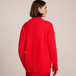 Women's Cozy Lofty Split Hem Turtleneck Sweater