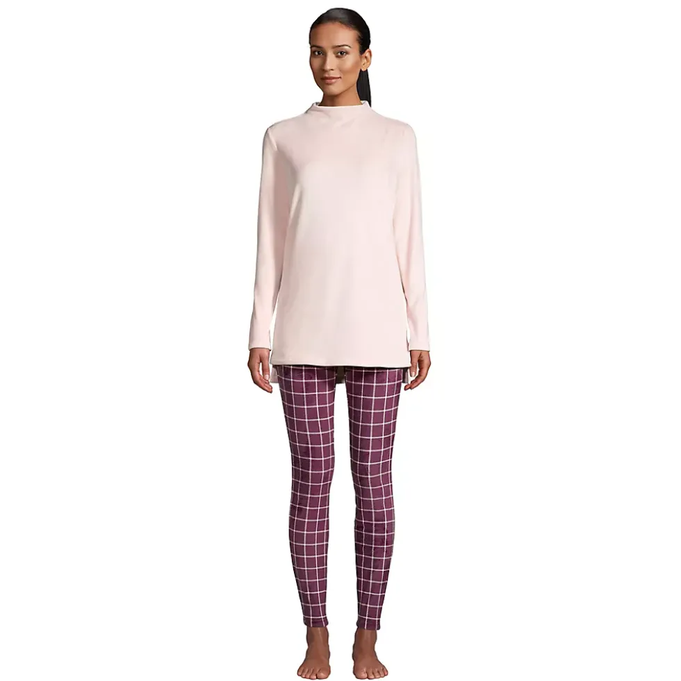 Women's Cozy Pajama Set Long Sleeve Top and Print Leggings