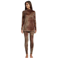 Women's Cozy Pajama Set Long Sleeve Top and Print Leggings