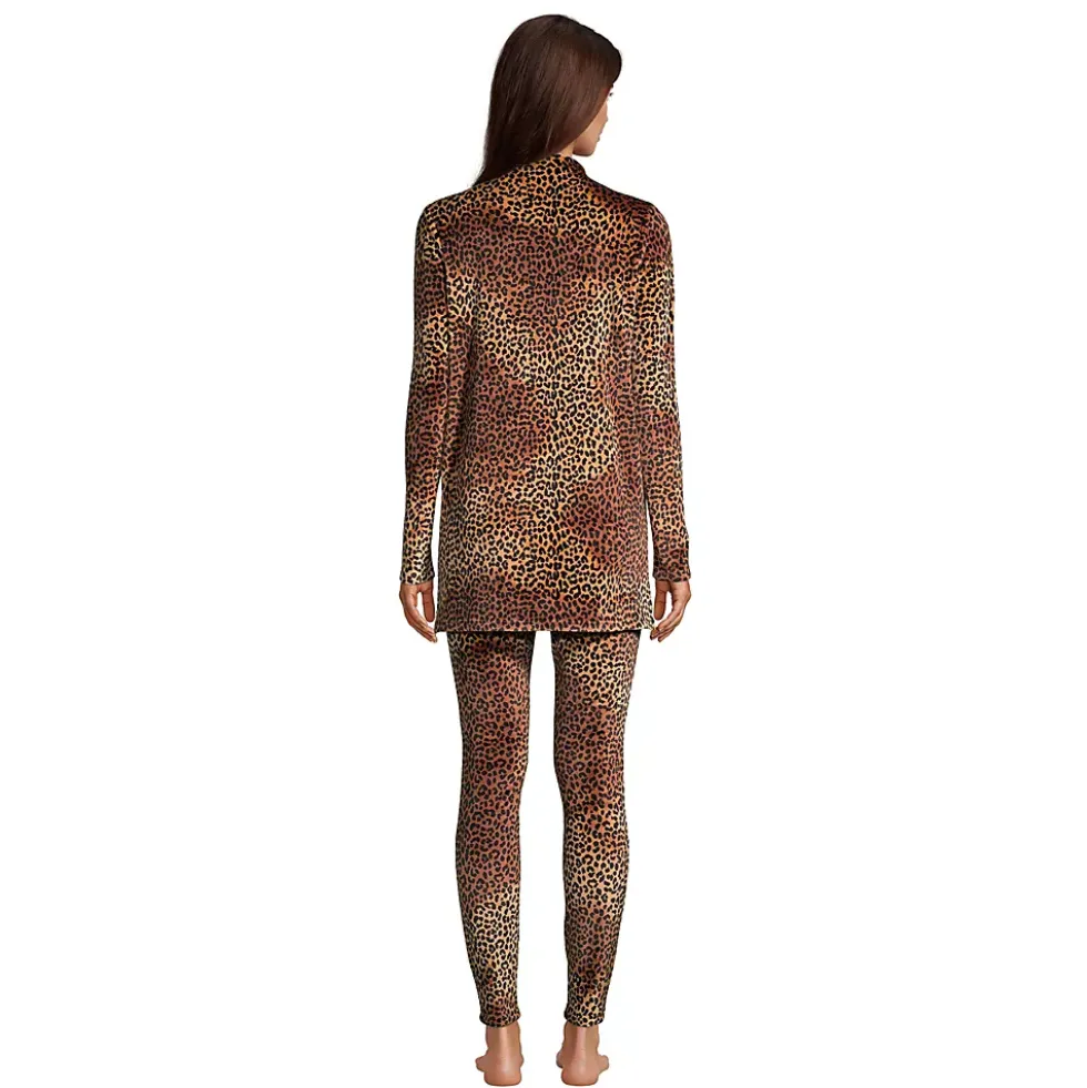 Women's Cozy Pajama Set Long Sleeve Top and Print Leggings