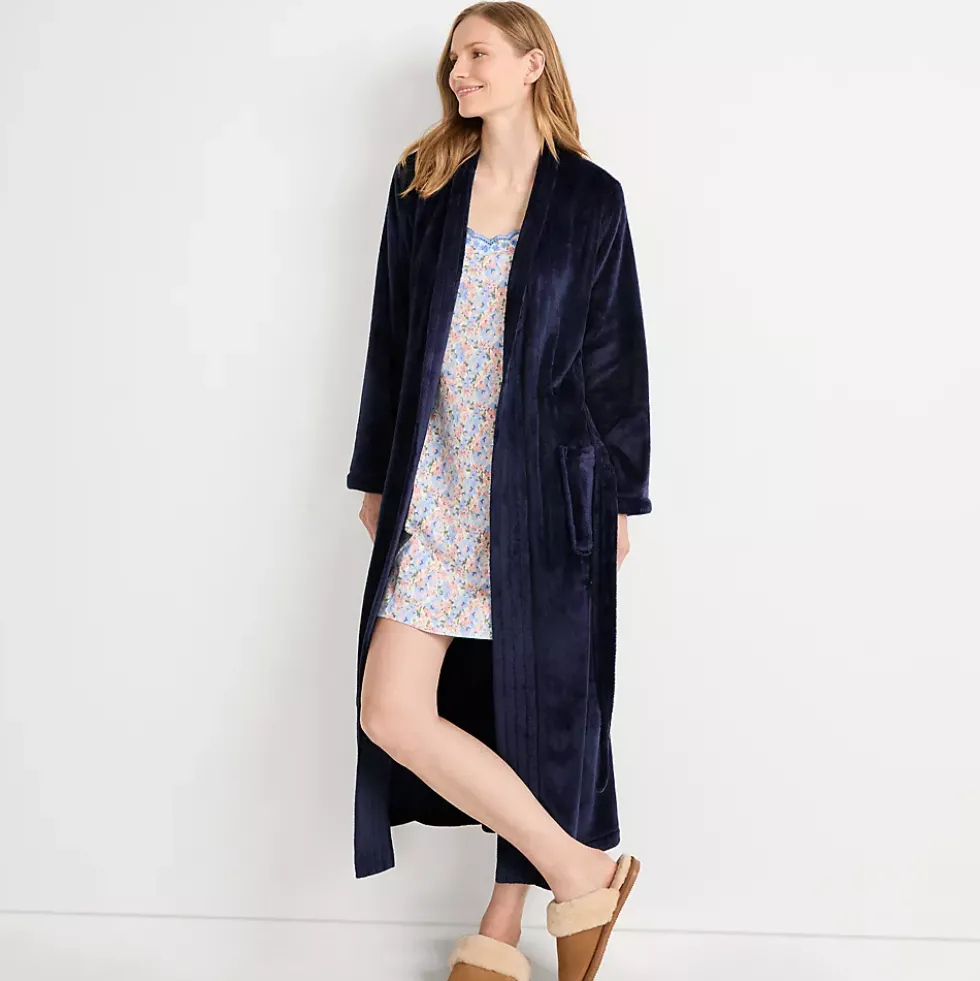 Women's Cozy Plush Long Wrap Robe