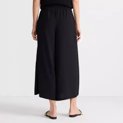 Women's Creaseless High Rise Palazzo Crop Pants