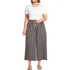 Women's Creaseless High Rise Palazzo Crop Pants