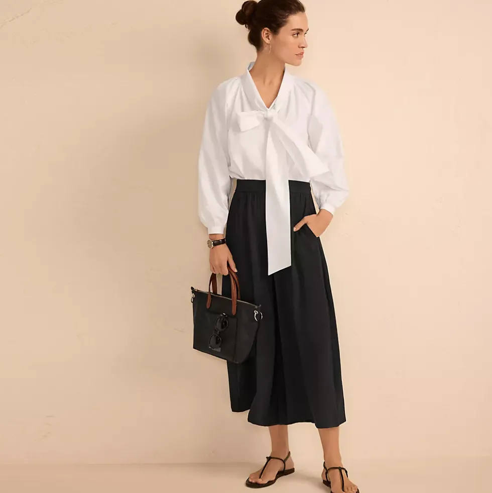 Women's Creaseless High Rise Palazzo Crop Pants