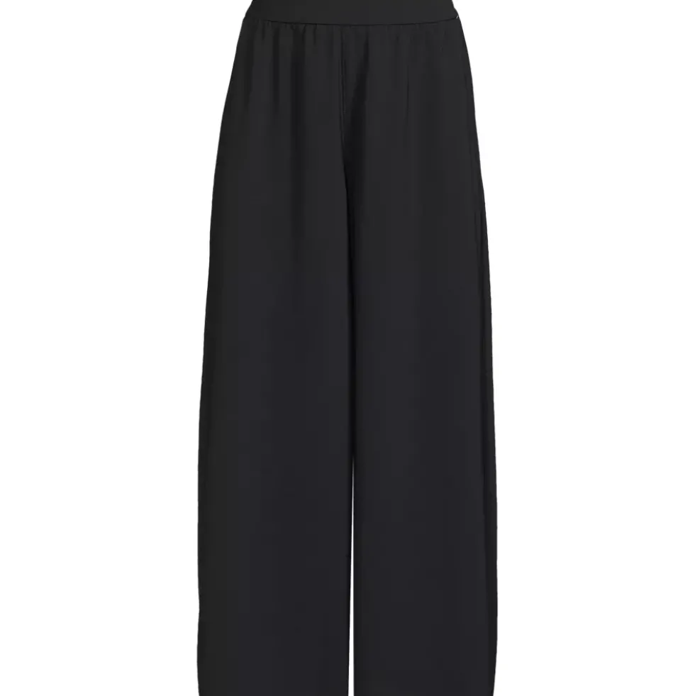 Women's Creaseless High Rise Palazzo Crop Pants