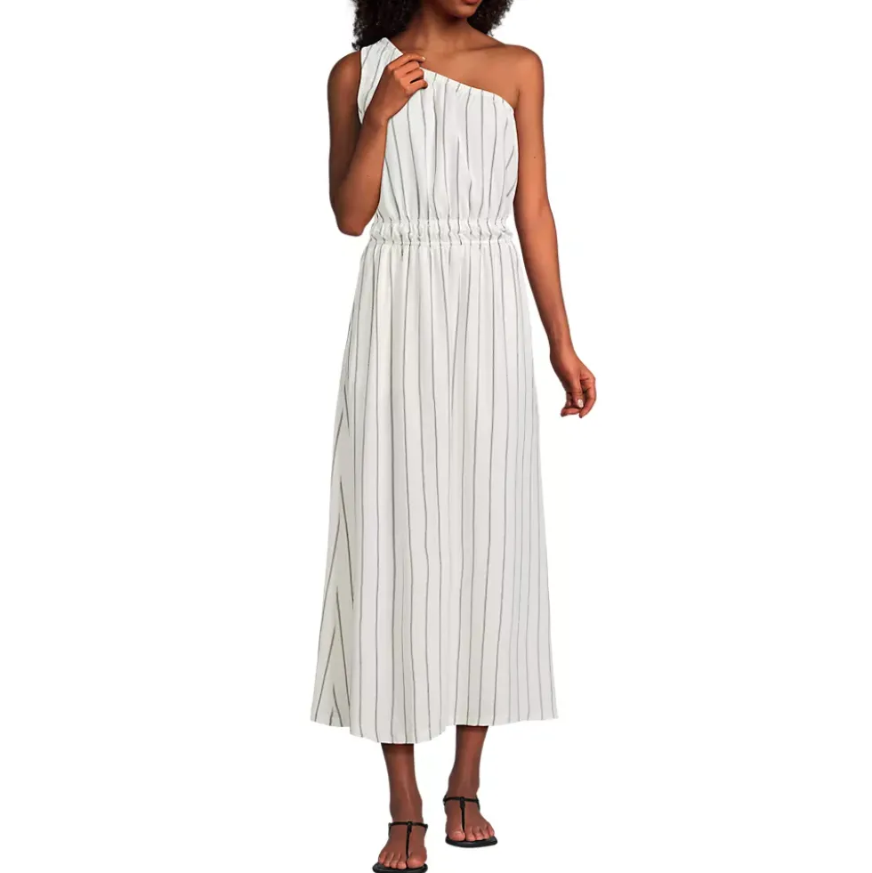 Women's Creaseless One Shoulder Midi Dress
