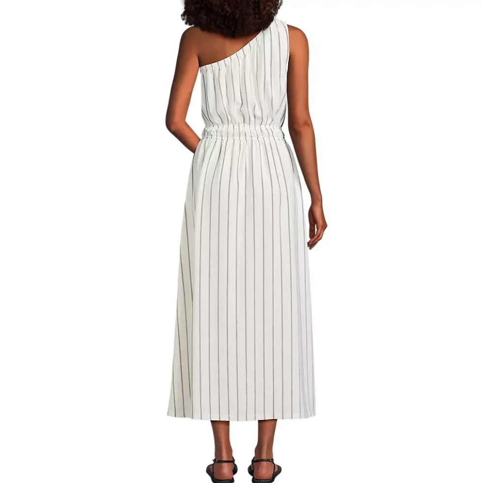 Women's Creaseless One Shoulder Midi Dress