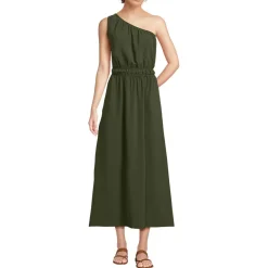 Women's Creaseless One Shoulder Midi Dress