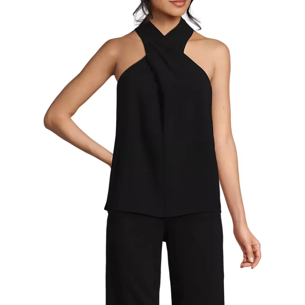 Women's Creaseless Twist Front Halter Top