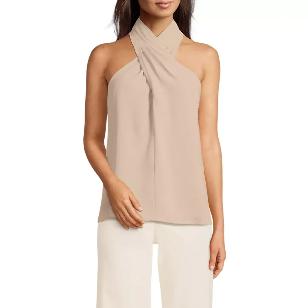 Women's Creaseless Twist Front Halter Top