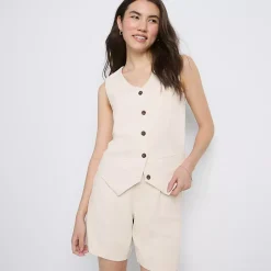 Women's Crepe Button Front Vest