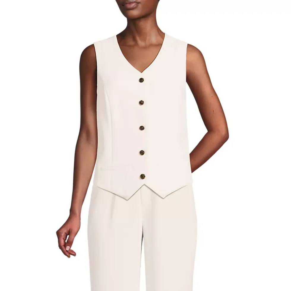 Women's Crepe Button Front Vest