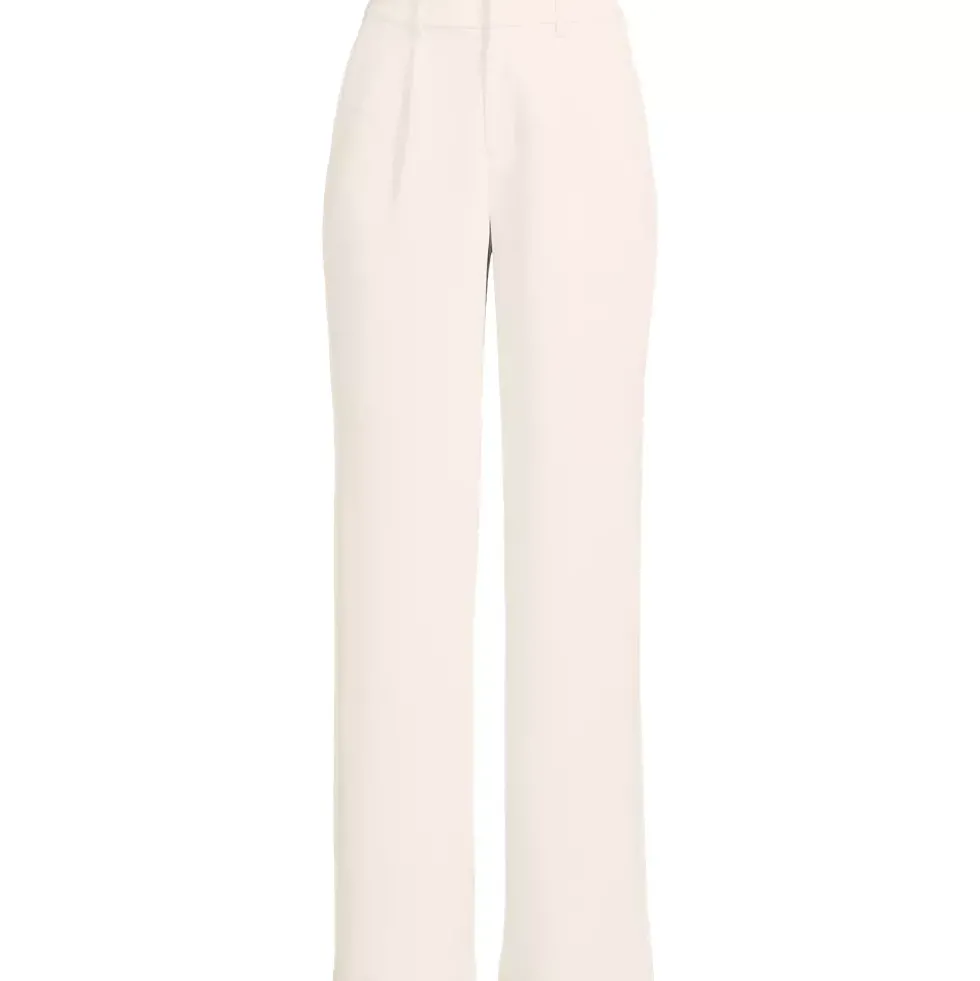 Women's Crepe High Rise Pleated Wide Leg Pants