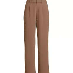 Women's Crepe High Rise Pleated Wide Leg Pants