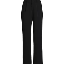 Women's Crepe High Rise Pleated Wide Leg Pants