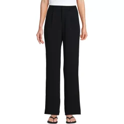 Women's Crepe High Rise Pleated Wide Leg Pants