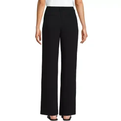 Women's Crepe High Rise Pleated Wide Leg Pants
