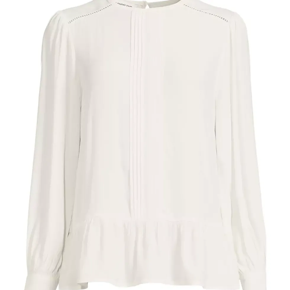 Women's Crepe Pintuck Peplum Top