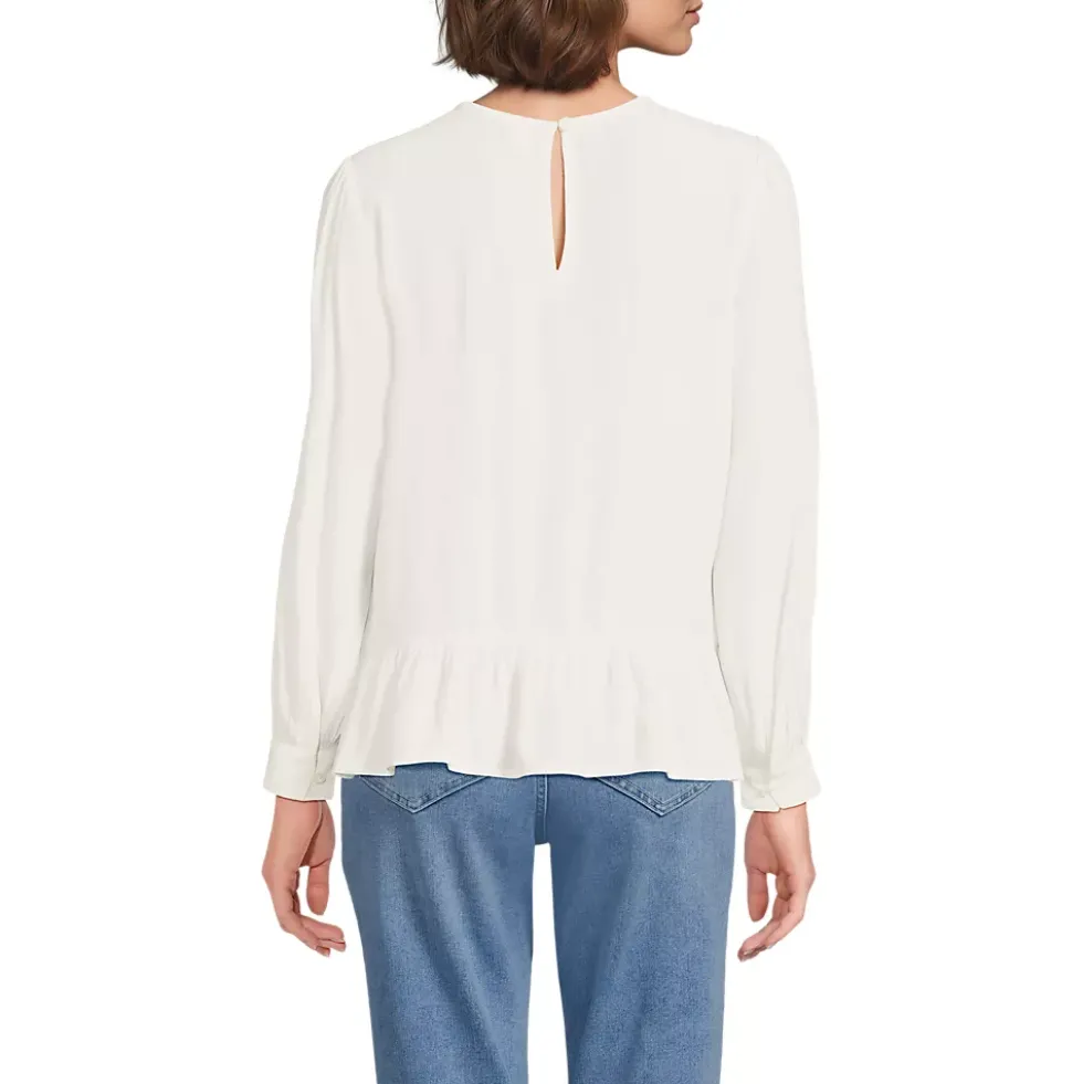 Women's Crepe Pintuck Peplum Top