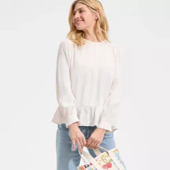 Women's Crepe Pintuck Peplum Top