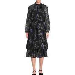 Women's Crinkle Chiffon Ruffle Dress