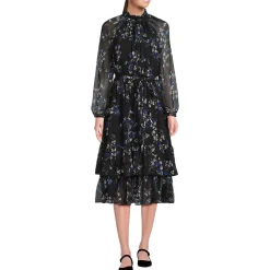 Women's Crinkle Chiffon Ruffle Dress