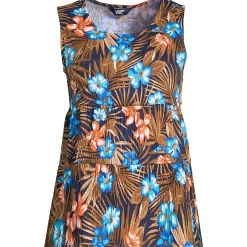 Women's Crinkle Knit Tiered Tank Top