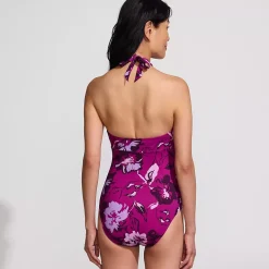 Women's Criss Cross Halter One Piece Swimsuit
