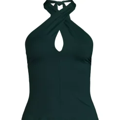 Women's Criss Cross Halter Tankini Top