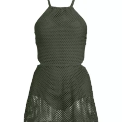 Women's Crochet Monokini Swim Dress Swimsuit