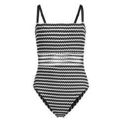 Women's Crochet Square Neck High Leg One Piece Swimsuit