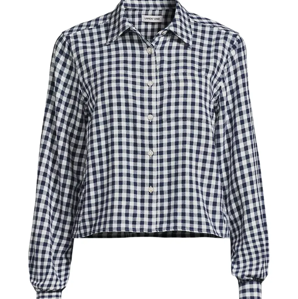 Women's Cropped Flannel Shirt