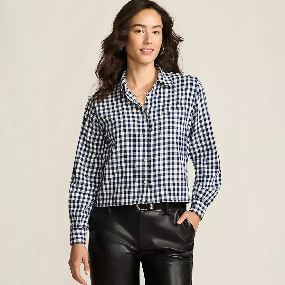 Women's Cropped Flannel Shirt