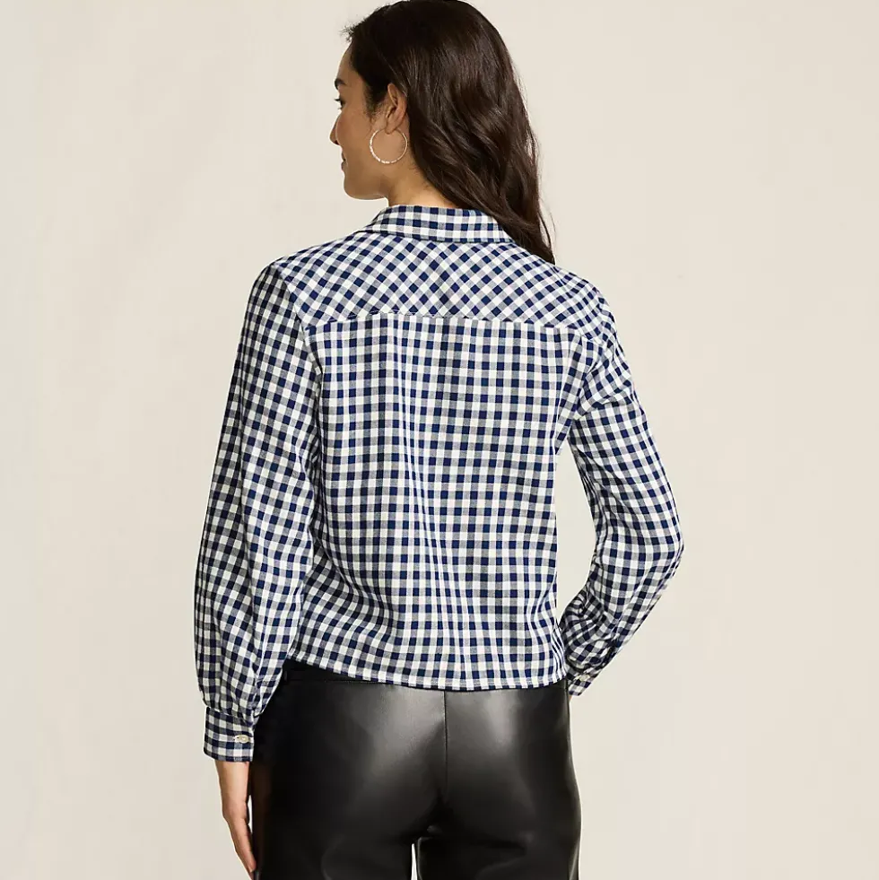 Women's Cropped Flannel Shirt