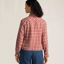 Women's Cropped Flannel Shirt