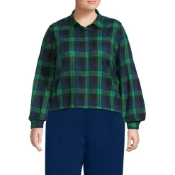 Women's Cropped Flannel Shirt