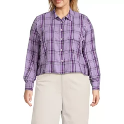 Women's Cropped Flannel Shirt