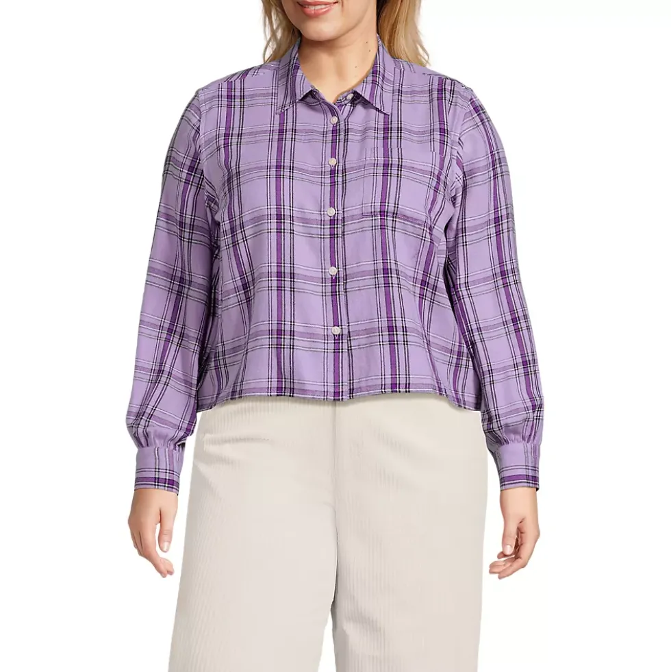 Women's Cropped Flannel Shirt