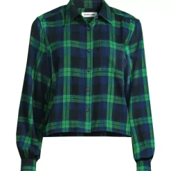 Women's Cropped Flannel Shirt