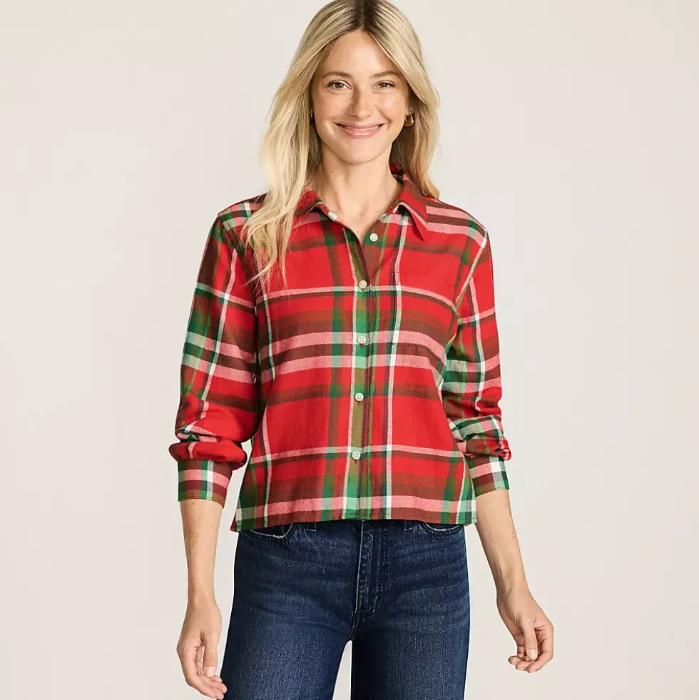 Women's Cropped Flannel Shirt