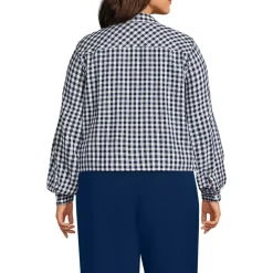 Women's Cropped Flannel Shirt
