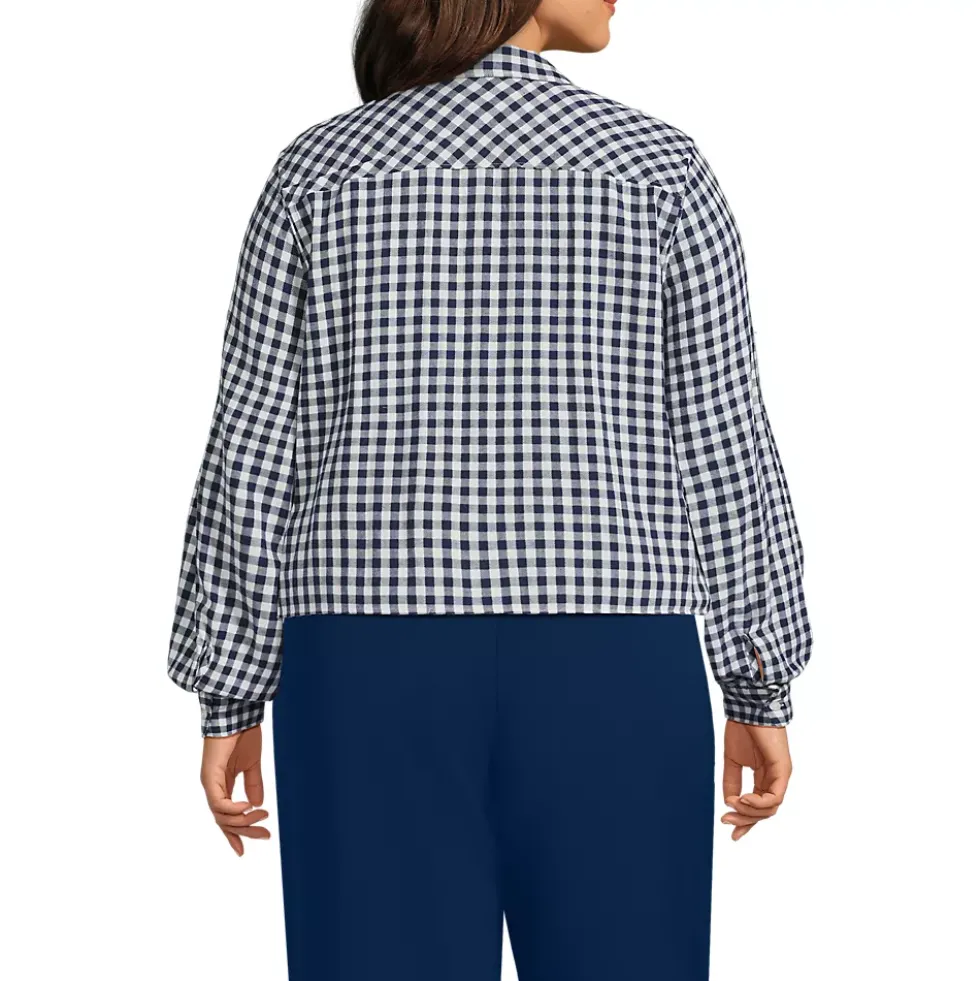 Women's Cropped Flannel Shirt